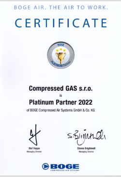 certifikat boge kompressoren