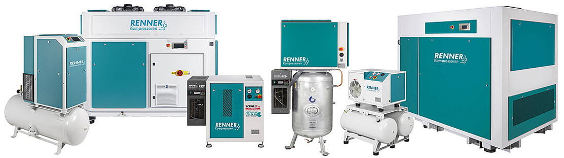 Šroubové kompresory Renner 2,2 – 11,0 kW RS-B, RSK-B, RSD-B a RSDK-B (<10 bar / řemenový pohon) 