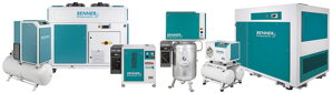 Šroubové kompresory Renner RS 18,5 – 30,0 / 55,0 – 110 kW (<15 bar / řemenový pohon )