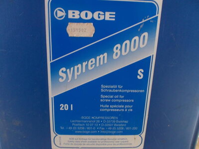 olej Boge Syprem 8000 S - 20 Litrů - pro šroubové kompresory BOGE