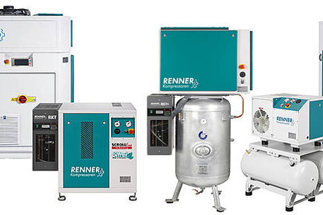 Šroubové kompresory Renner 2,2 – 11,0 kW RS-B, RSK-B, RSD-B a RSDK-B (<10 bar / řemenový pohon) 